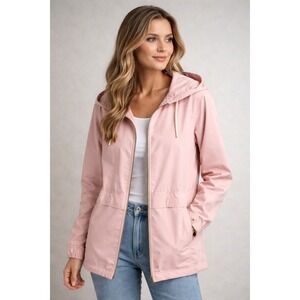Weatherproof Vintage Lightweight Hooded Rain Jacket Pink Women's Size Small